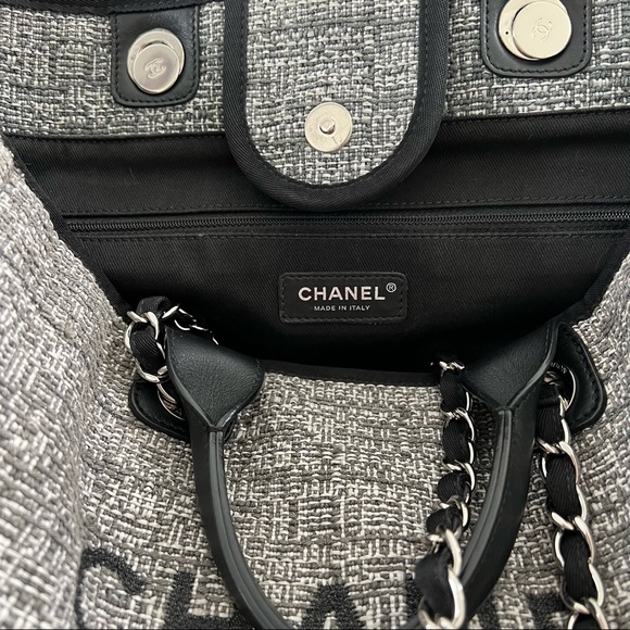 Chanel Canvas Large Deauville Charcoal Tote - Picture 6 of 16